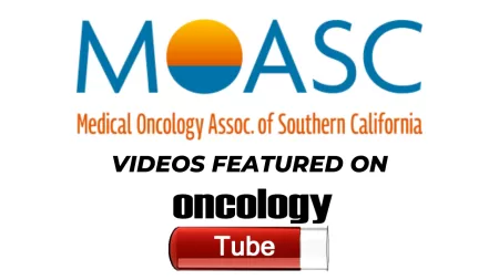 ogo of the Medical Oncology Association of Southern California (MOASC) with text indicating that their videos are featured on OncologyTube.