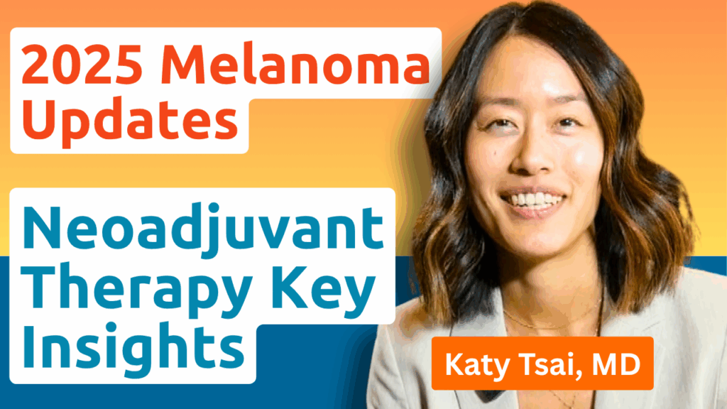 Neoadjuvant therapy for melanoma diagram with immunotherapy stages from MOASC 2025 presentation